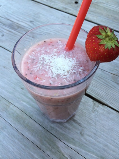 Aardbeien kokos smoothie