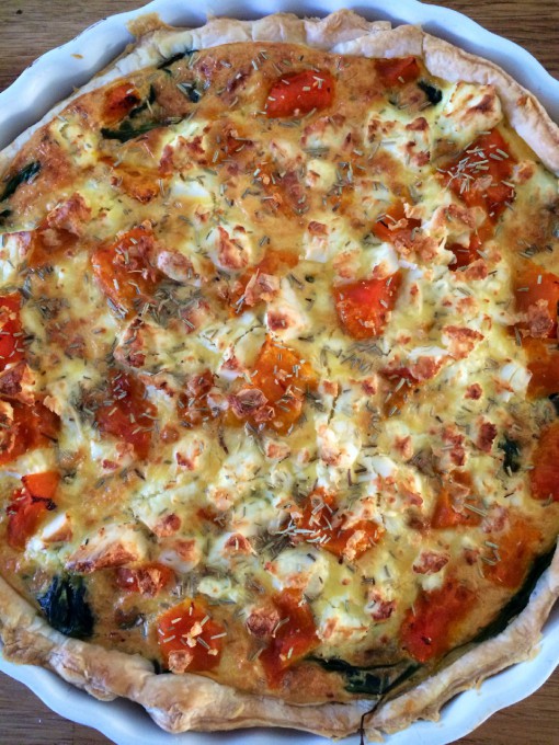 Quiche met pompoen en spinazie