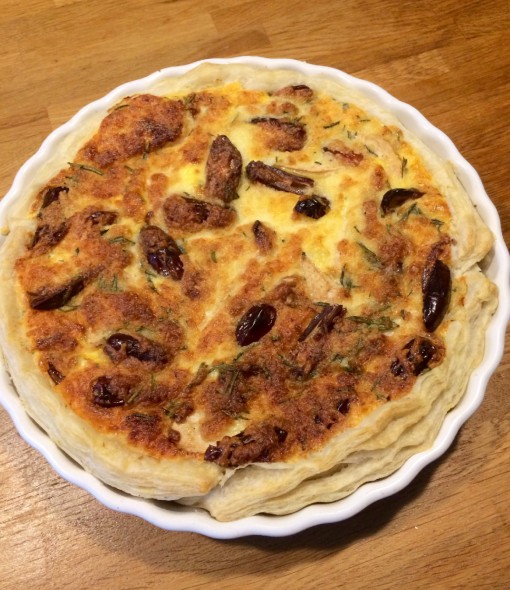 Quiche met geitenkaas en peer