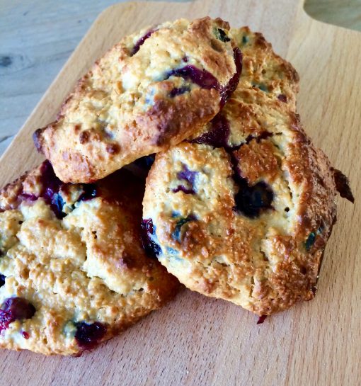 Yoghurt koekjes met blauwe bessen