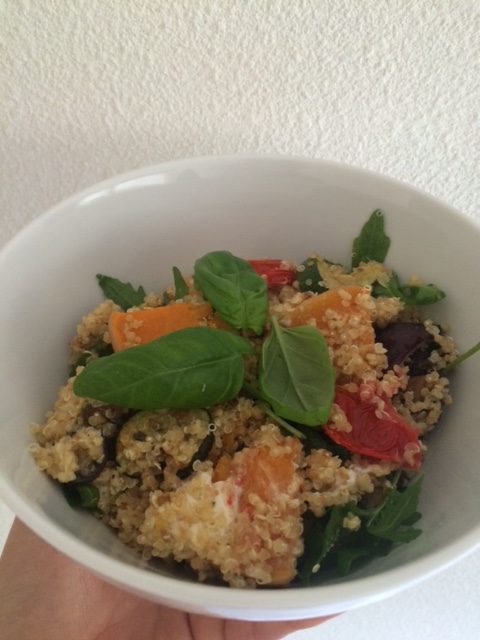 Herfstsalade met quinoa en pompoen