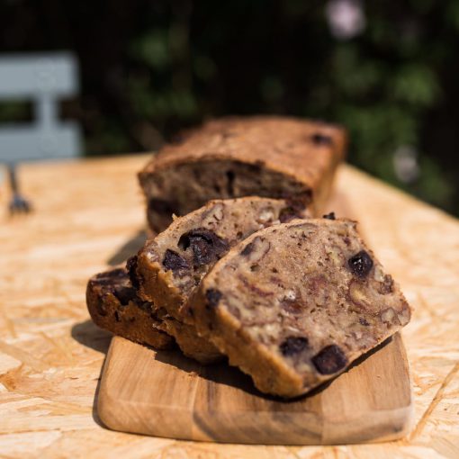 Bananenbrood met chocola en pecannoten