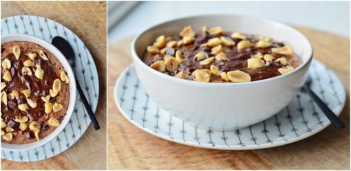 Havermoutpap met chocolade en pindakaas 2