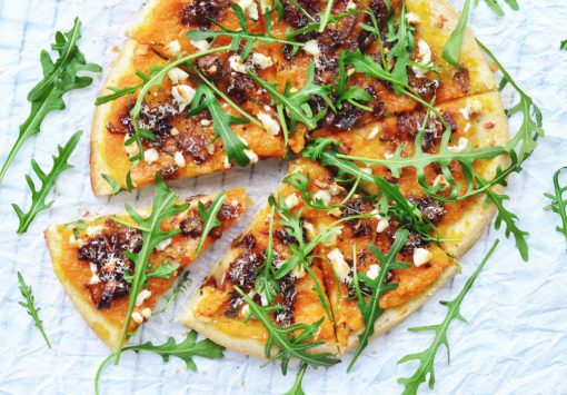 Pizza-met-pompoen-geitenkaas-en-rucola-3