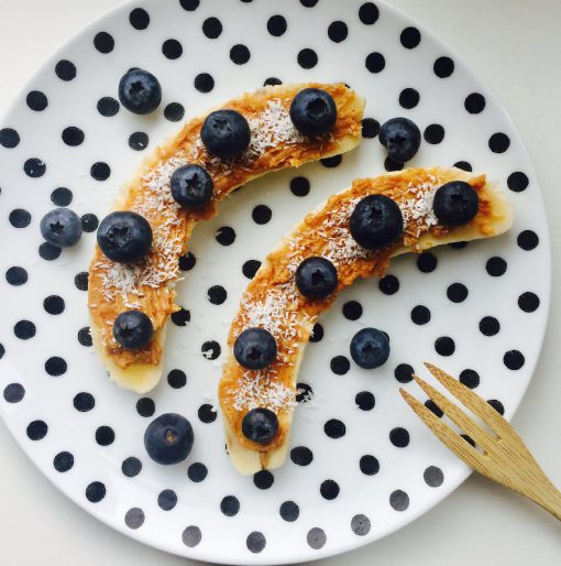 Bananensnack met pindakaas